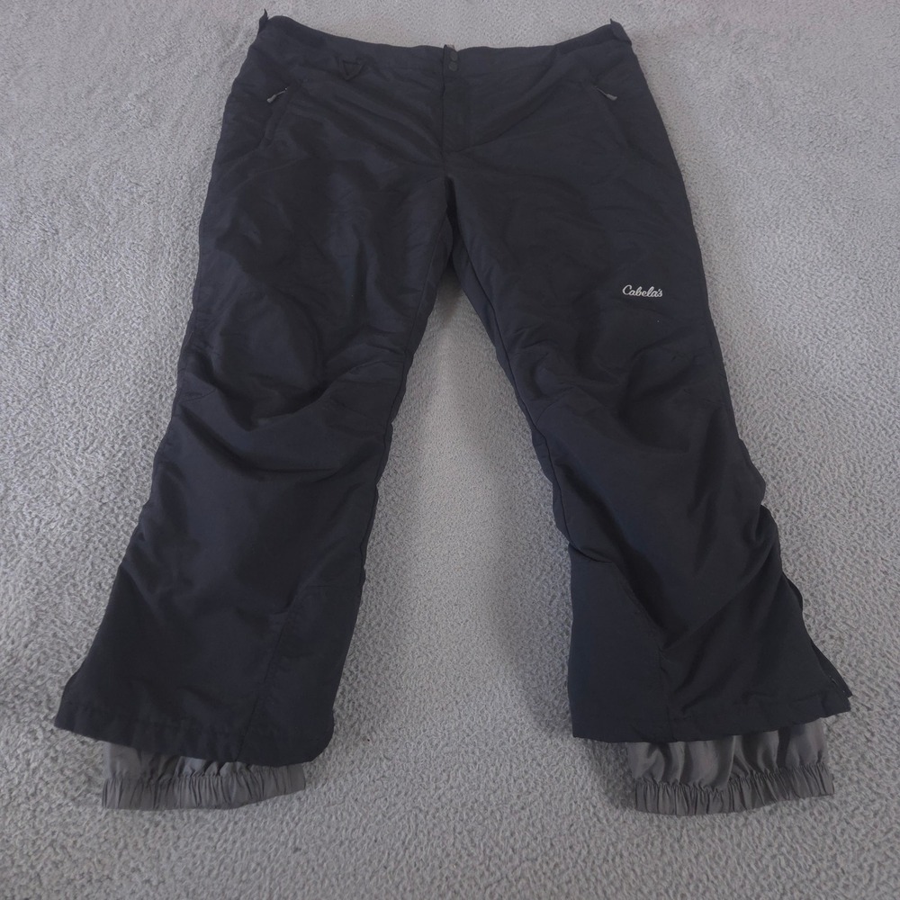 Cabelas Pants Mens 2XL Black Primaloft Insulated Snow Straight Leg Ski Winter